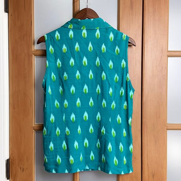Women's Aloha Hut Sleeveless Button-Up Collar Shirt - Size Medium - Picture 7 of 10